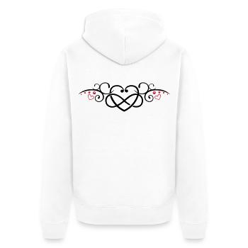 Heart with infinity symbol, Tribal & tattoo style - Unisex Premium Organic Zip Hoodie - white - Back - Thijin (182cm)