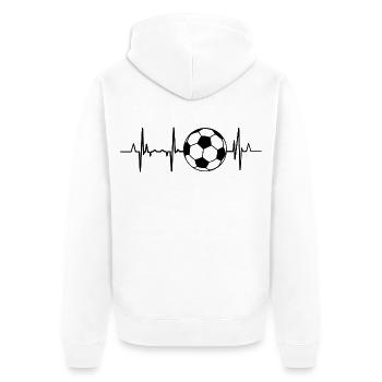 Fußballer Herzklopfen - Unisex Premium Bio Zip Hoodie - Weiß - Hinten - Thijin (182cm)