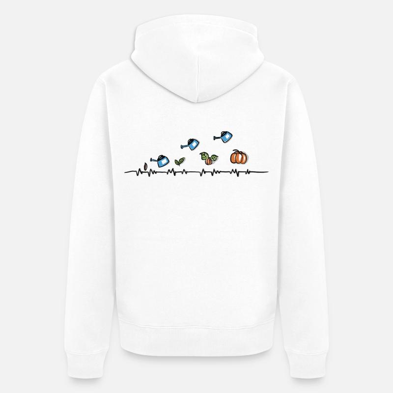 On récolte ce qu’on sème - Garden Doodle Pumpkins - Veste à capuche bio Premium Unisexe - blanc
