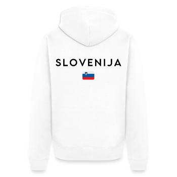 Drapeau slovène, design minimaliste élégant - Veste à capuche bio Premium Unisexe - blanc - Dos - Thijin (182cm)