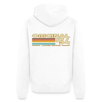 Original 54 Rainbow Retro - Unisex Premium Organic Zip Hoodie - white - Back - Thijin (182cm)