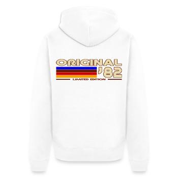 1982 - Unisex Premium Organic Zip Hoodie - white - Back - Thijin (182cm)