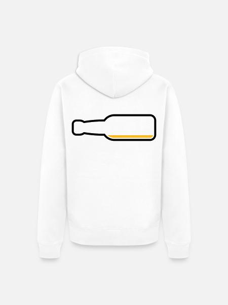 Bottiglia di birra vuota (Simbolo birra / POS 2C) - Felpa con cappuccio ecologica premium unisex - bianco