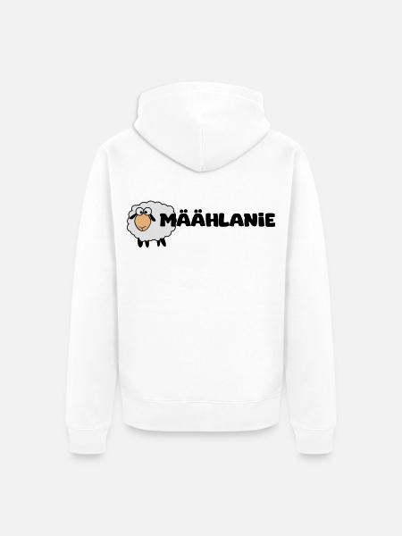 Melanie Schaf "Mäählanie" - Unisex Premium Bio Zip Hoodie - Weiß