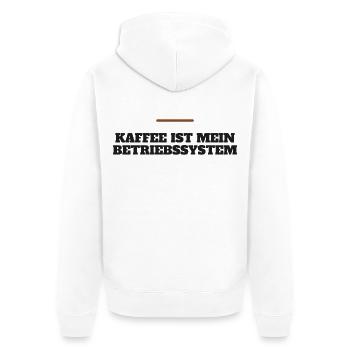 Kaffee ist mein Betriebssystem - Unisex Premium Bio Zip Hoodie - Weiß - Hinten - Thijin (182cm)
