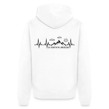 Ich kenn da ne Abkürzung - Wandern Berge - Unisex Premium Bio Zip Hoodie - Weiß - Hinten - Thijin (182cm)