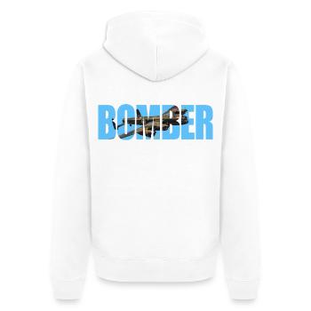 Bomber Avro Lancaster - Unisex Premium Bio Zip Hoodie - Weiß - Hinten - Thijin (182cm)