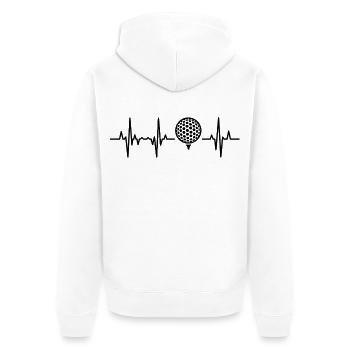 Cardiogramme de golf - Veste à capuche bio Premium Unisexe - blanc - Dos - Thijin (182cm)