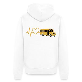 Herzbus: Love on Wheels - Unisex Premium Organic Zip Hoodie - white - Back - Thijin (182cm)
