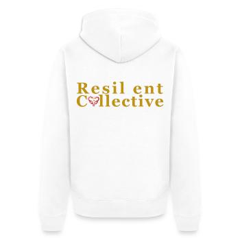 Logo du collectif résilient - Veste à capuche bio Premium Unisexe - blanc - Dos - Thijin (182cm)