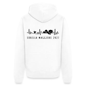 Sorella Maggiore 2027 Annuncio Gravidaza - Unisex Premium Bio Zip Hoodie - Weiß - Hinten - Thijin (182cm)
