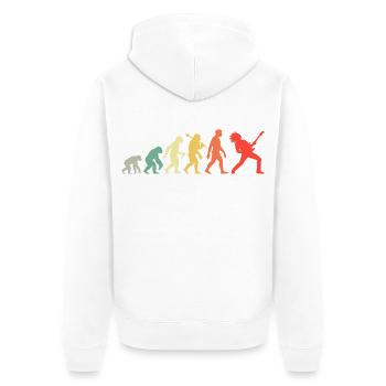 Gitarrist Evolution Rock und Metal Gitarrenspieler - Unisex Premium Bio Zip Hoodie - Weiß - Hinten - Thijin (182cm)