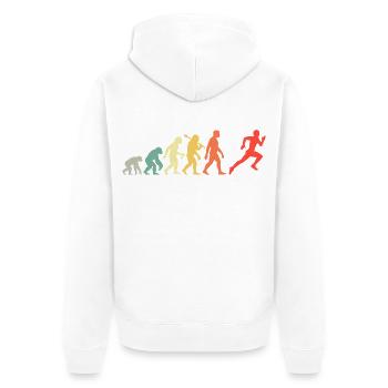 Jogger Evolution for Runners Jogging - Unisex Premium Organic Zip Hoodie - white - Back - Thijin (182cm)