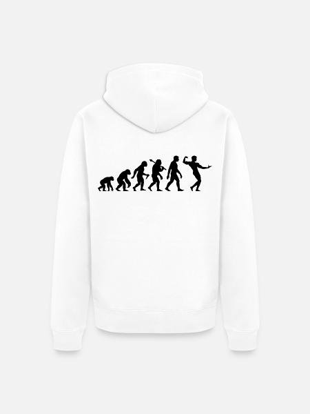 Bodybuilding Evolution Bodybuilder Muskelsport - Unisex Premium Bio Zip Hoodie - Weiß