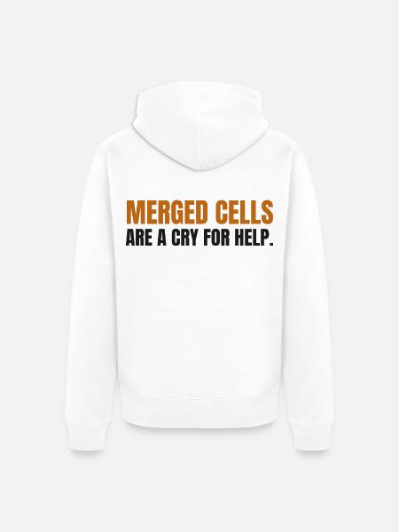 Verschmolzene Zellen sind ein Hilferuf - Unisex Premium Bio Zip Hoodie - Weiß