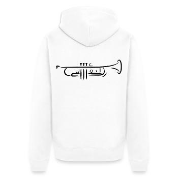 Dessin de trompette - Veste à capuche bio Premium Unisexe - blanc - Dos - Thijin (182cm)
