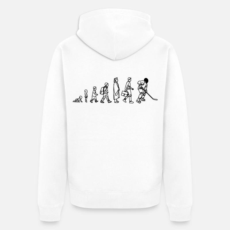 Joueurs de hockey sur glace Evolution - Veste à capuche bio Premium Unisexe - blanc
