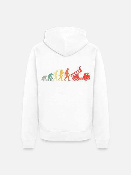 Kipplaster Fahrer Evolution - Unisex Premium Bio Zip Hoodie - Weiß