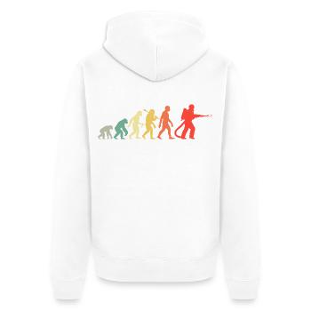 Feuerwehr Evolution Für Den Feuerwehrmann - Unisex Premium Bio Zip Hoodie - Weiß - Hinten - Thijin (182cm)