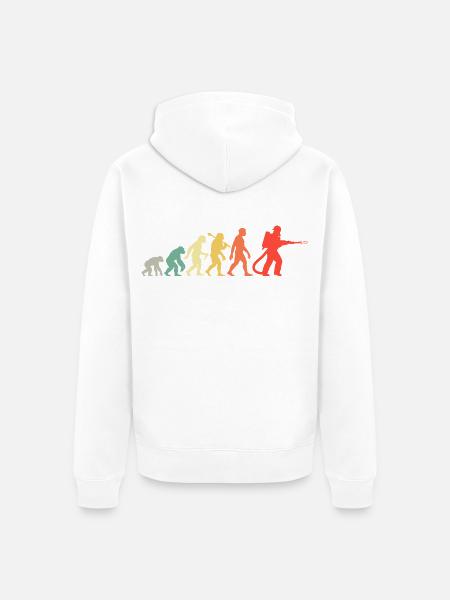 Feuerwehr Evolution Für Den Feuerwehrmann - Unisex Premium Bio Zip Hoodie - Weiß