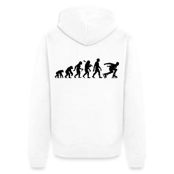 Eisschnellauf Evolution Eisschnellläufer in Action - Unisex Premium Bio Zip Hoodie - Weiß - Hinten - Thijin (182cm)