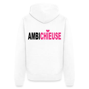  Ambichieuse  - Veste à capuche bio Premium Unisexe - blanc - Dos - Thijin (182cm)