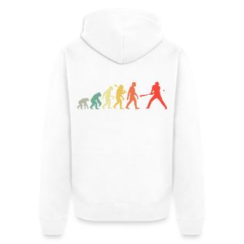 Baseball Evolution Baseball Player Batter Retro - Unisex Premium Organic Zip Hoodie - white - Back - Thijin (182cm)