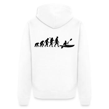 Kajak Evolution Kajakfahrer Für Wassersport Fans - Unisex Premium Bio Zip Hoodie - Weiß - Hinten - Thijin (182cm)