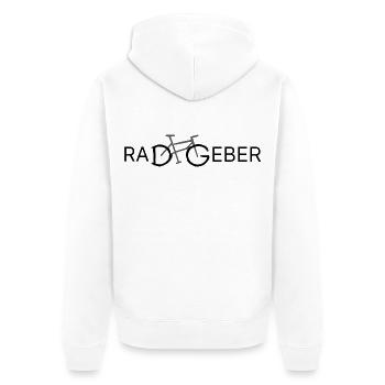 Radgeber – Lustiges Fahrrad Wortspiel für Biker - Unisex Premium Bio Zip Hoodie - Weiß - Hinten - Thijin (182cm)