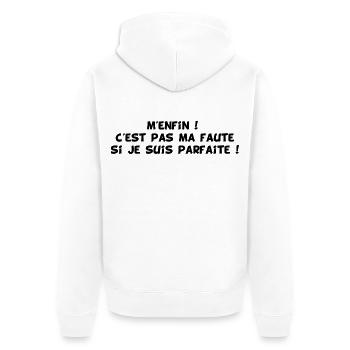 La perfection au féminin (noir) - Veste à capuche bio Premium Unisexe - blanc - Dos - Thijin (182cm)