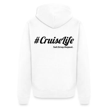 #CruiseLife - Unisex Premium Organic Zip Hoodie - white - Back - Thijin (182cm)