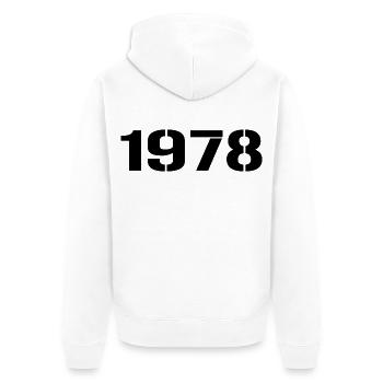 Millésime 1978 - Veste à capuche bio Premium Unisexe - blanc - Dos - Thijin (182cm)