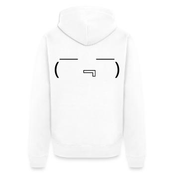 Hungriges Emote (￣﹃￣) sabbern Kaomoji - Unisex Premium Bio Zip Hoodie - Weiß - Hinten - Thijin (182cm)