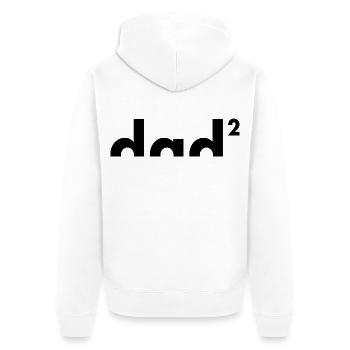 Dad hoch zwei | Vater | Vatertag - Unisex Premium Bio Zip Hoodie - Weiß - Hinten - Thijin (182cm)