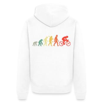 Cycling Evolution For Cyclists Retro Cycling - Unisex Premium Organic Zip Hoodie - white - Back - Thijin (182cm)