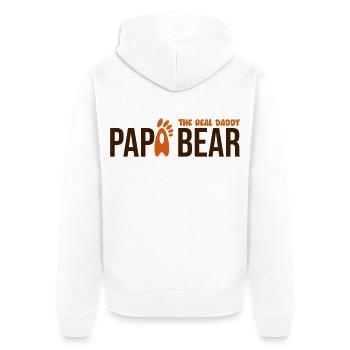 Papa Bear: El Verdadero Papá - Unisex Premium Bio Zip Hoodie - Weiß - Hinten - Thijin (182cm)