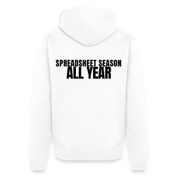 Buchhalter - Spreadsheet Season All Year - Buchhal - Unisex Premium Bio Zip Hoodie - Weiß - Hinten - Thijin (182cm)
