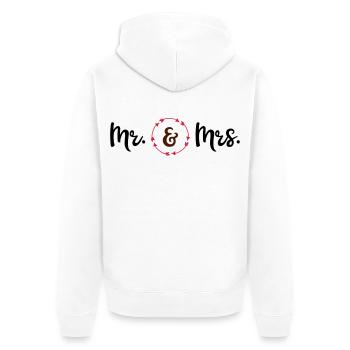 Hochzeit - Unisex Premium Bio Zip Hoodie - Weiß - Hinten - Thijin (182cm)