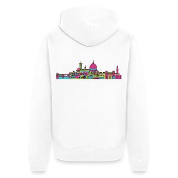 Florence City Skyline Duomo Moderne Linienkunst - Unisex Premium Bio Zip Hoodie - Weiß - Hinten - Thijin (182cm)