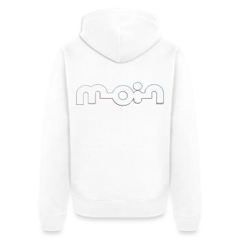 Hello - Unisex Premium Organic Zip Hoodie - white - Back - Thijin (182cm)