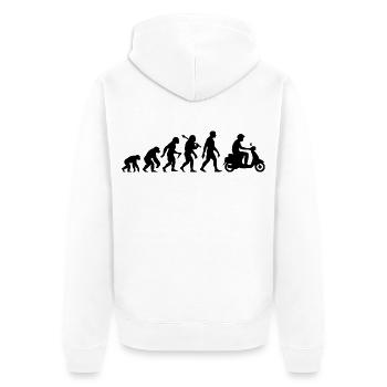 Roller Evolution - Mofa Moped Scooter Fahren - Unisex Premium Bio Zip Hoodie - Weiß - Hinten - Thijin (182cm)
