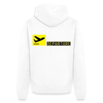 Flugzeug beim Starten - Unisex Premium Bio Zip Hoodie - Weiß - Hinten - Thijin (182cm)