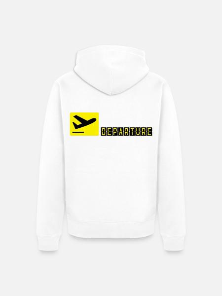 Airplane taking off - Unisex Premium Organic Zip Hoodie - white