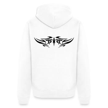 Zackiges Tribal Tattoo Ornament - Unisex Premium Bio Zip Hoodie - Weiß - Hinten - Thijin (182cm)