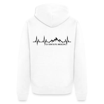 Ich kenn da ne Abkürzung  - Unisex Premium Bio Zip Hoodie - Weiß - Hinten - Thijin (182cm)