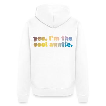 Cool Auntie Statement - Unisex Premium Bio Zip Hoodie - Weiß - Hinten - Thijin (182cm)