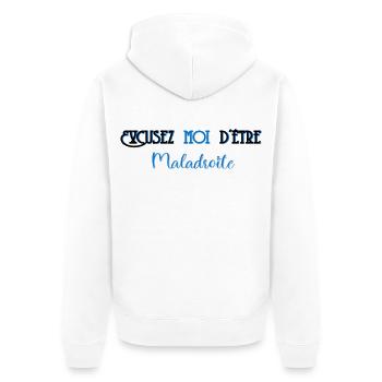 Excuse me for being clumsy - Unisex Premium Organic Zip Hoodie - white - Back - Thijin (182cm)