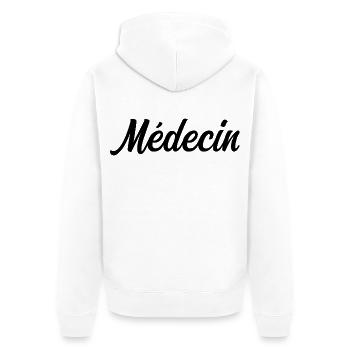 Arzt im Gesundheitswesen Doktor Sauveur - Unisex Premium Bio Zip Hoodie - Weiß - Hinten - Thijin (182cm)