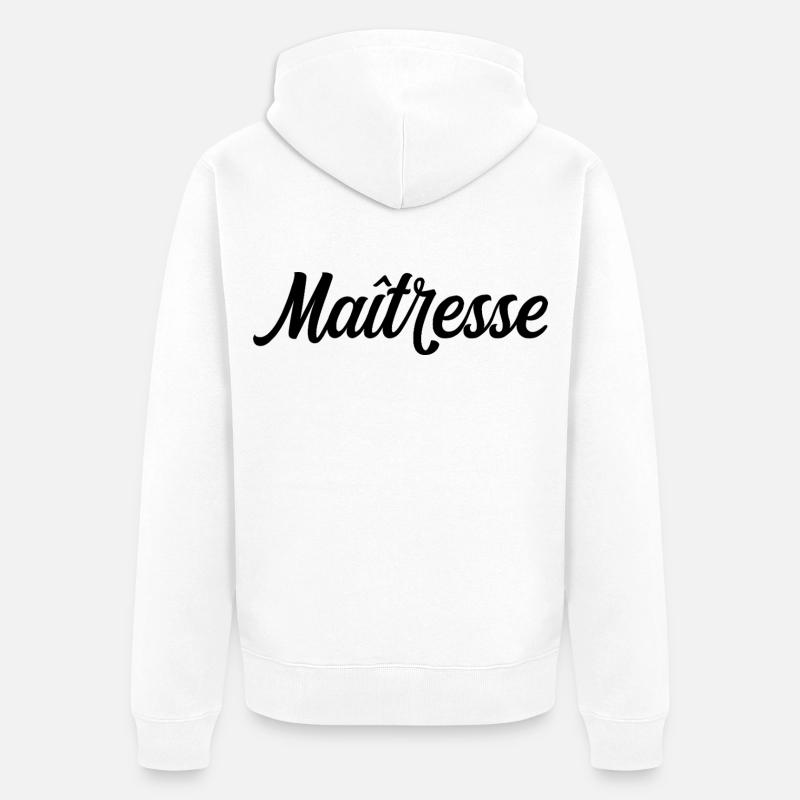 Maîtresse D'école Enseignante Classe Élémentaire - Veste à capuche bio Premium Unisexe - blanc