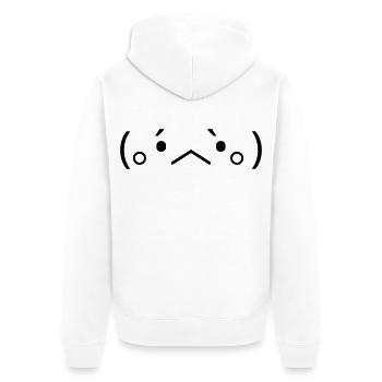 Emote triste (。 •́︿•̀｡ ) déçu - Veste à capuche bio Premium Unisexe - blanc - Dos - Thijin (182cm)